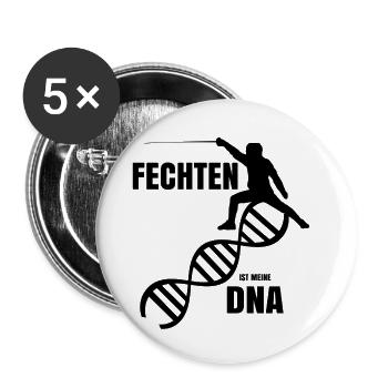 Fechten ist meine DNA - Buttons groß 56 mm (5er Pack) - Weiß - Vorne