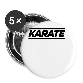 Karate - Buttons groß 56 mm (5er Pack) - Weiß - Vorne