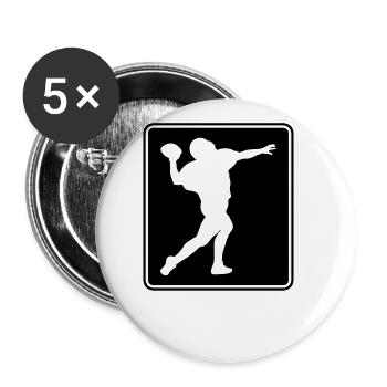 Football Footballer Logo - Buttons large 2.2''/56 mm (5-pack) - white - Front