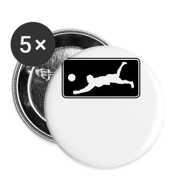 Volleyball Logo - Buttons large 2.2''/56 mm (5-pack) - white - Front