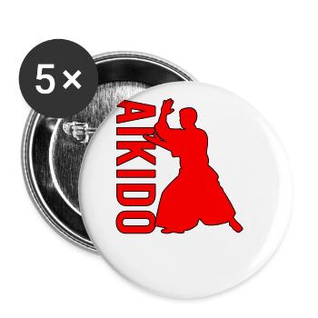 Aikido - Buttons large 2.2''/56 mm (5-pack) - white - Front