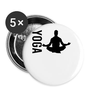 Méditation de yoga - Lot de 5 grands badges (56 mm) - blanc - Devant