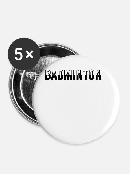 Badminton - Buttons groß 56 mm (5er Pack) - Weiß