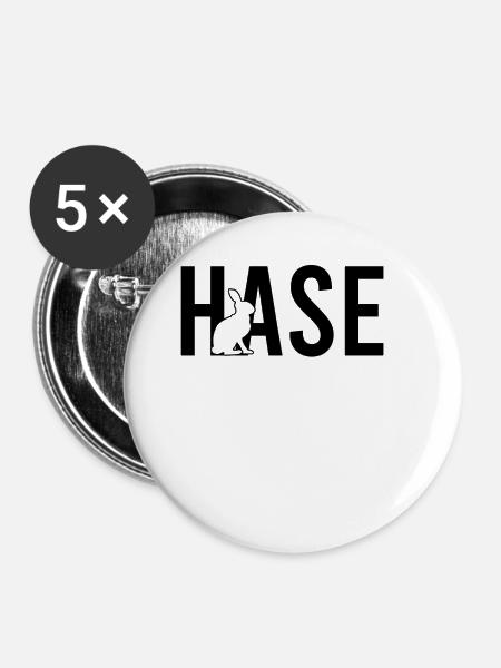 Hase - Buttons groß 56 mm (5er Pack) - Weiß