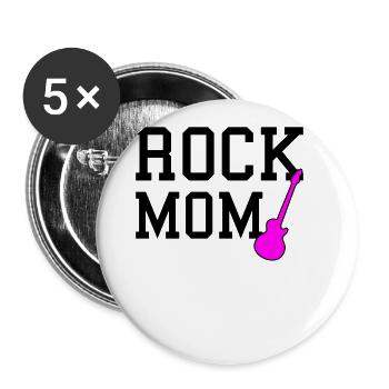 rock mom - Buttons groß 56 mm (5er Pack) - Weiß - Vorne