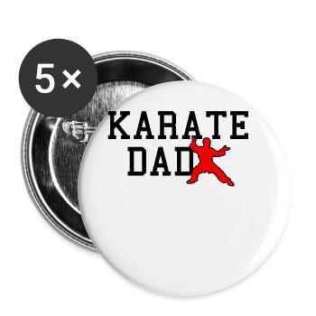 karate dad - Buttons groß 56 mm (5er Pack) - Weiß - Vorne