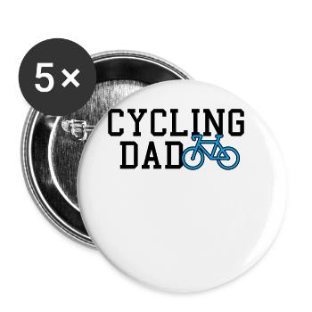 cycling dad - Buttons groß 56 mm (5er Pack) - Weiß - Vorne