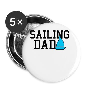 sailing dad - Buttons groß 56 mm (5er Pack) - Weiß - Vorne