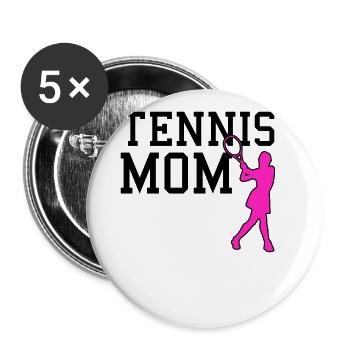 tennis mom - Buttons groß 56 mm (5er Pack) - Weiß - Vorne