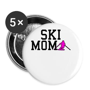 ski mom - Buttons groß 56 mm (5er Pack) - Weiß - Vorne