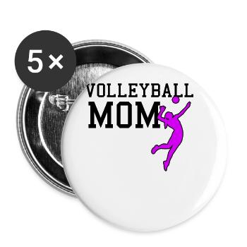 volleyball mom - Buttons large 2.2''/56 mm (5-pack) - white - Front
