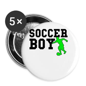 soccer boy - Buttons large 2.2''/56 mm (5-pack) - white - Front