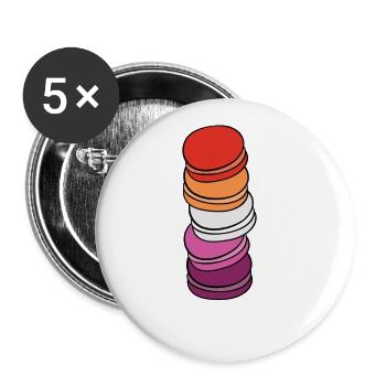 Lesbian Flag Genderfluid Pride LGBTQ Macaron - Buttons large 2.2''/56 mm (5-pack) - white - Front