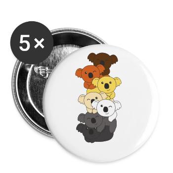Bear Brotherhood Flag Pride LGBTQ Koala Bunch - Buttons large 2.2''/56 mm (5-pack) - white - Front