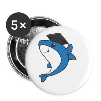 Kids Kindergarten nailed it Hai Fisch Graduation - Buttons groß 56 mm (5er Pack) - Weiß - Vorne