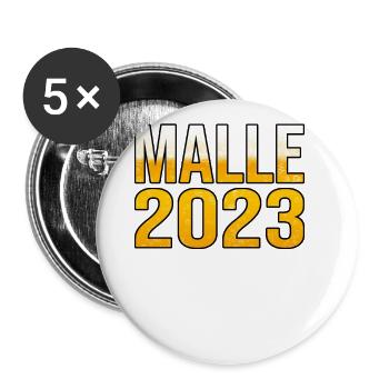 Malle 2023 - Buttons groß 56 mm (5er Pack) - Weiß - Vorne