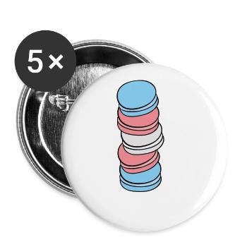 Transgender Flag Gay Pride LGBTQ Macaron - Buttons large 2.2''/56 mm (5-pack) - white - Front