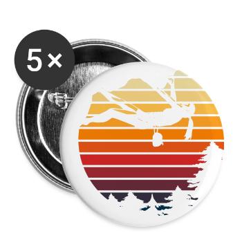 Vintage Mountain Sports Retro Rock Climbing - Buttons large 2.2''/56 mm (5-pack) - white - Front