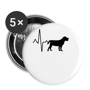 Battement de cœur de chien - Lot de 5 grands badges (56 mm) - blanc - Devant