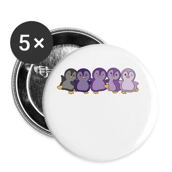 Enbian Flag Pride LGBTQ süße Pinguin - Buttons groß 56 mm (5er Pack) - Weiß - Vorne
