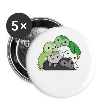 Aromantic Flag Pride LGBTQ süße Pinguin - Buttons groß 56 mm (5er Pack) - Weiß - Vorne