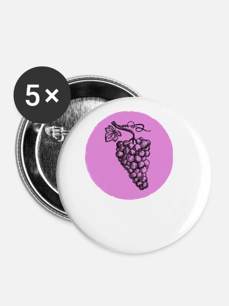 Traube - Buttons groß 56 mm (5er Pack) - Weiß