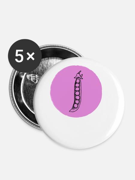 Erbsen - Buttons groß 56 mm (5er Pack) - Weiß
