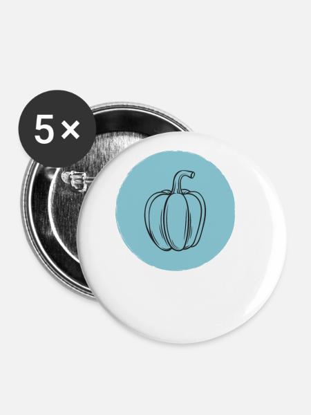 Paprika - Buttons groß 56 mm (5er Pack) - Weiß