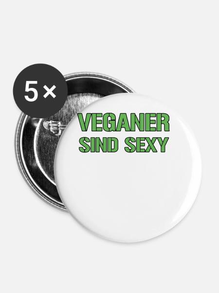 Veganer Spruch - Buttons groß 56 mm (5er Pack) - Weiß