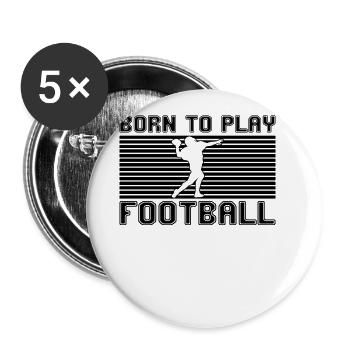 football rugby - Lot de 5 grands badges (56 mm) - blanc - Devant