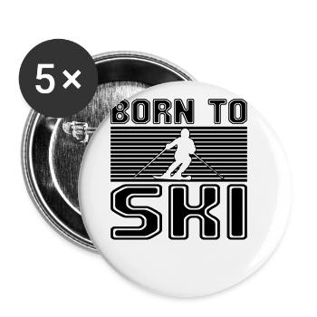 Ski - Buttons groß 56 mm (5er Pack) - Weiß - Vorne