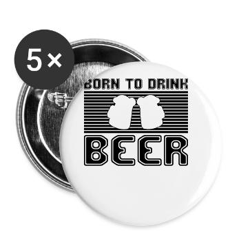 bier - Buttons groß 56 mm (5er Pack) - Weiß - Vorne