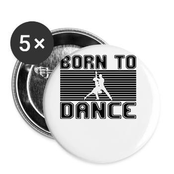 Tanzen - Buttons groß 56 mm (5er Pack) - Weiß - Vorne