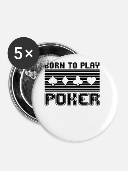 Poker - Buttons groß 56 mm (5er Pack) - Weiß