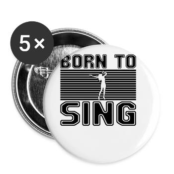 Sing - Buttons large 2.2''/56 mm (5-pack) - white - Front