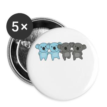 Autosexual Flag Pride LGBTQ süßer Koala - Buttons groß 56 mm (5er Pack) - Weiß - Vorne