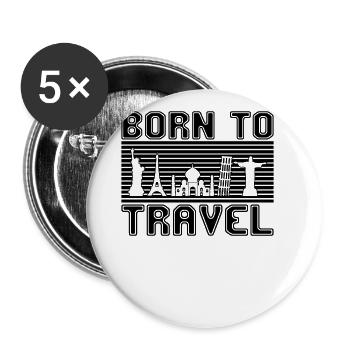 Travel - Buttons large 2.2''/56 mm (5-pack) - white - Front