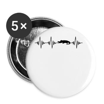 Crocodile Heartbeat - Lot de 5 grands badges (56 mm) - blanc - Devant