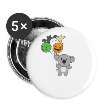 Koala Halloween balloons for kids cute koalas - Buttons large 2.2''/56 mm (5-pack) - white - Front