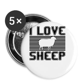J’aime les moutons - Lot de 5 grands badges (56 mm) - blanc - Devant