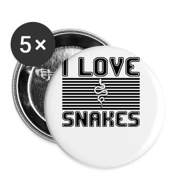 I love snakes - Buttons groß 56 mm (5er Pack) - Weiß - Vorne