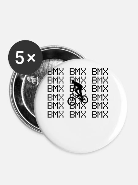 bmx - Buttons groß 56 mm (5er Pack) - Weiß