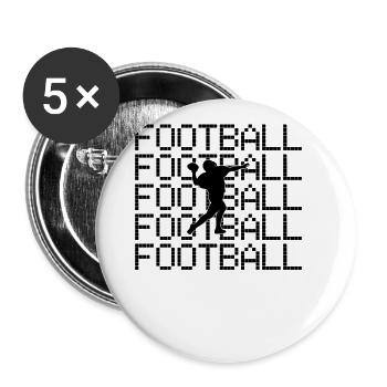 football rugby - Buttons large 2.2''/56 mm (5-pack) - white - Front