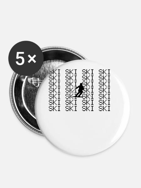 Ski - Buttons groß 56 mm (5er Pack) - Weiß