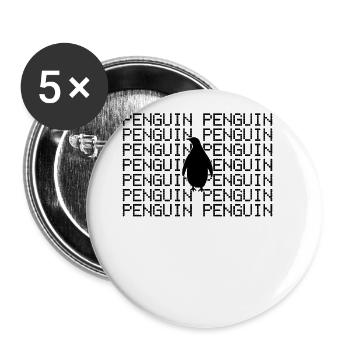 Pinguin - Buttons groß 56 mm (5er Pack) - Weiß - Vorne