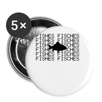 Pisces - Buttons large 2.2''/56 mm (5-pack) - white - Front