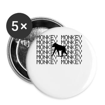 Affe - Buttons groß 56 mm (5er Pack) - Weiß - Vorne