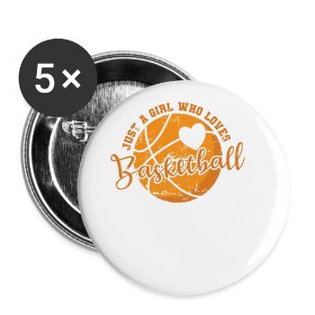 Just a Girl who loves Basketball Ballsport - Buttons large 2.2''/56 mm (5-pack) - white - Front