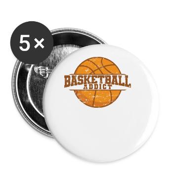 Basketball Addict Ballsport Amérique États-Unis - Lot de 5 grands badges (56 mm) - blanc - Devant