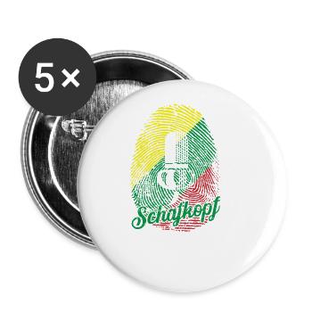 Schafkopf Fingerabdruck Daumen D.N.A. Eichel - Buttons groß 56 mm (5er Pack) - Weiß - Vorne